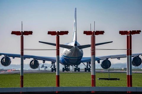 Amsterdam Schiphol Airport, Aalsmeerbaan runway, 18L-36R, Nippon Cargo Boeing 747, Jumbo Jet, plane