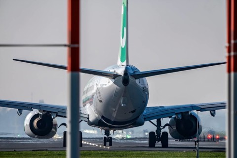 Amsterdam Schiphol Airport, Aalsmeerbaan runway, 18L-36R, aircraft on the runway, Netherlands