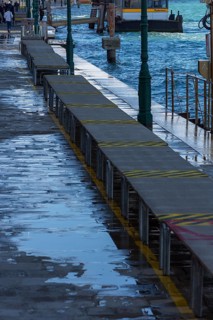 Walkways set up for the annual floods in Venice, Veneto, Italy