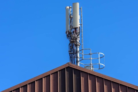 Antenna on a factory roof, Giudecca Island, Veneto, Italy