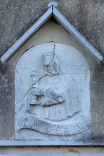 Old relief on the Monastereo Clarisse SS. Trinita on Guidecca Island, Veneto, Italy