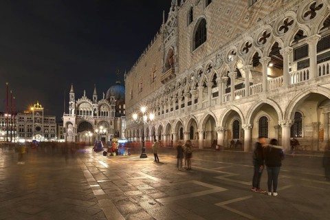 St. Mark's Square with Doge's Palace and St. Macus Cathedral in the evening, Venice, Veneto, Italy