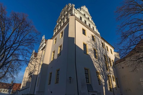 Historic Ortenburg, now Saxon Higher Administrative Court, Bautzen, Upper Lusatia, Saxony, Germany
