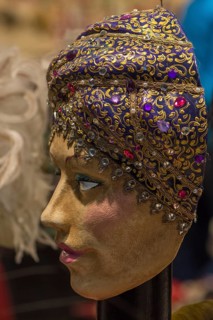 Venician mask in a shop window, Venice, Italy