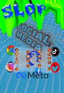 Symbolic image, AI slop or AI slop, synonym for garbage-like media content in (a) social media,
