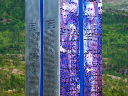 World war II memorial, yugoslavian prisoners in Norway, near Bjørnfjell railway station at road