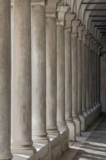 Columns from the cloister of the church of San Giorgio Maggiore, Venice, Veneto, Italy