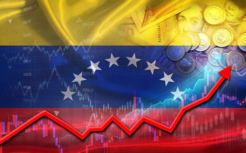 Venezuela economic growth on financial graph. Venezuela financial growth on market graph