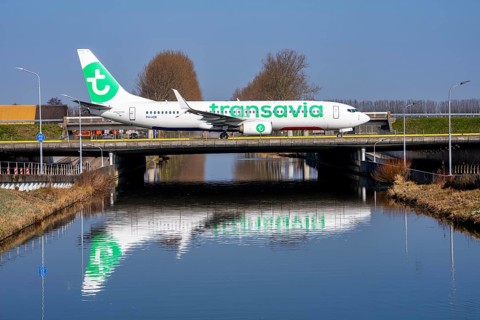 Taxiway bridge over a canal near Hoofddorp, on the Polderbaan, a runway in the west of Amsterdam