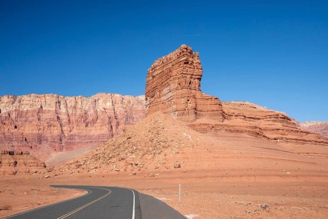 Lee's Ferry, Arizona - A rock formation along the highway on the road to Lee's Ferry on the