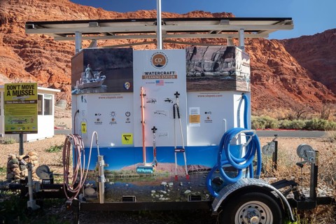 Lee's Ferry, Arizona - Instructions and equipment at the Lee's Ferry boat launch site on the