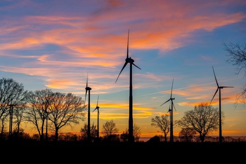 Neudersum wind farm, near Rhede, a total of 13 wind turbines generate electricity here, rated