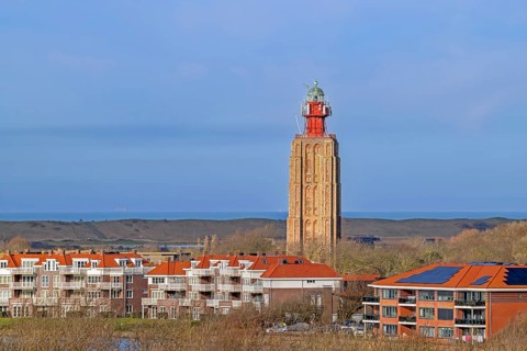 15th century lighthouse Hoog / Zuiderhoofd / Hoge Licht in the town Westkapelle, Veere, Walcheren