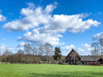 White torn tattered frayed ragged cumulus fractus cluster clouds, Germany