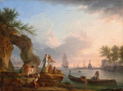 Claude Joseph Vernet (14 August 1714 - 3 December 1789), French painter, here his work, View of a