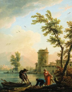 Claude Joseph Vernet (14 August 1714 - 3 December 1789), French painter, here his work, Fishers at