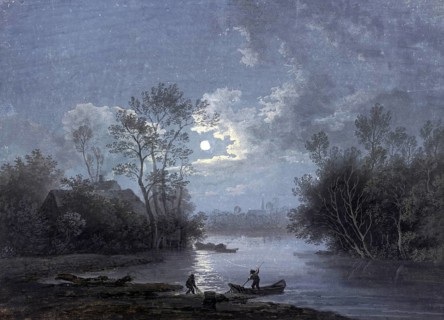 Claude Joseph Vernet (14 August 1714 - 3 December 1789), French painter, here his work, Moonlight