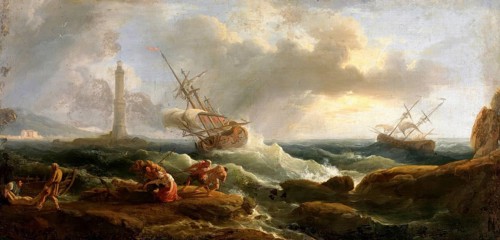 Claude Joseph Vernet (14 August 1714 - 3 December 1789), French painter, here his work, A Coastal