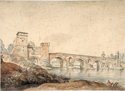 Claude Joseph Vernet (14 August 1714 - 3 December 1789), French painter, here his work, Ponte