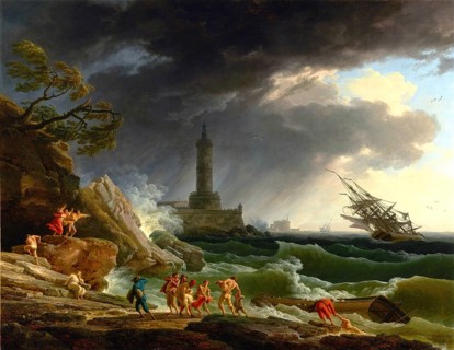 Claude Joseph Vernet (14 August 1714 - 3 December 1789), French painter, here his work, A Storm on