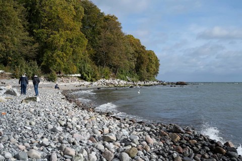 Coast near Sassnitz, stones on the shore, Jasmund National Park, Rügen, island, Baltic Sea,