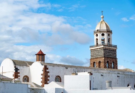 Iglesia de Nuestra Señora de Guadalupe church with church tower, Teguise, Lanzarote, Canary
