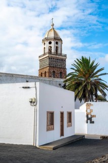 Iglesia de Nuestra Señora de Guadalupe church with church tower, Teguise, Lanzarote, Canary