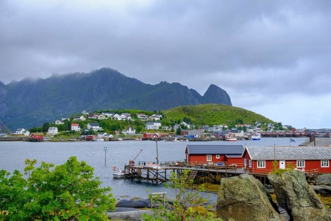 Moskenesveien, Reine, Lofoten, Nordland, Norway