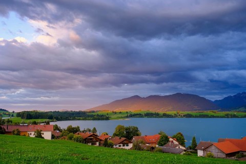 Forggensee, bei Dietringen, Ostallgäu, Swabia, Bavaria, Germany