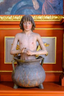 St. Vitus, in an oil boiler, church of St. Cosmas and Damian, Waltenhofen, Oberallgäu, Swabia,