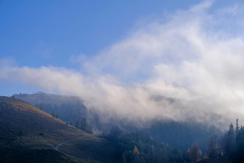 Clouds and fog, am Sudelfeld, Upper Bavaria, Bavaria, Germany