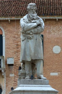 Monument by Nicolo Tommaseo, 1802-1874, Italian writer, statue by Francesco Barzaghi, Campo Santo