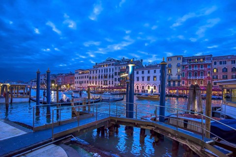 Grand Canal in the evening, Venice, Veneto, Italy