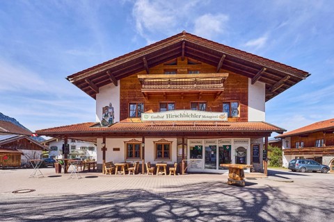 Gasthof und Metzgerei Hirschbichler, commercial building, alpine buildings, building material wood,