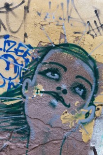 Graffiti on a house wall, Venice, Veneto, Italy