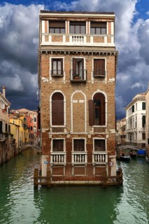 Historic Palazzo Tetta surrounded by canals, Venice, Veneto, Italy