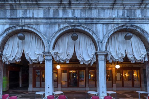 Detail of the arcades of the old Procuration, 16th century, Venice, Italy