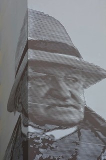 Mural Gerhart Hauptmann by Thomas Stolz 2018 playwright, writer, graffiti, street art, black and