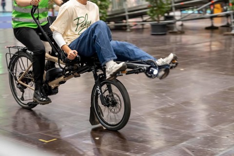 Test drives of new bikes at the public fair Fahrrad Essen, in the halls of Messe Essen, retailers
