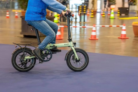 Test drives of new bikes at the public trade fair Fahrrad Essen, in the halls of Messe Essen,
