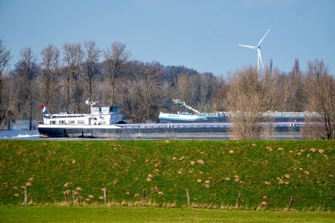 Floods on the Rhine, Lower Rhine near Xanten, height of Bislicher Insel, water level at just under