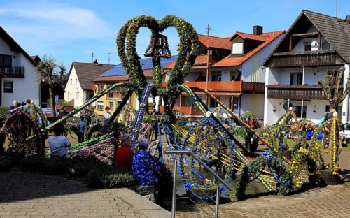 Easter fountain in Bieberbach, supposedly the largest Easter fountain in the world, Egloffstein