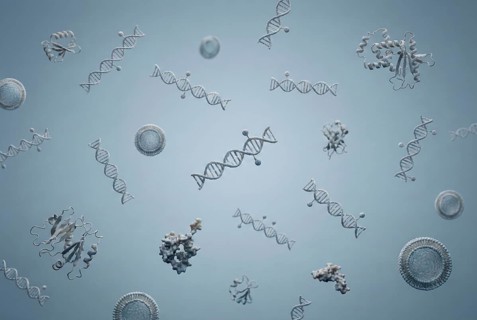 Conceptual molecular representation of various oncological biomarkers (methylation patterns,