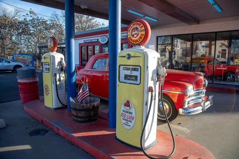 Cottonwood, Arizona - Bing's Burger Station, a restaurant housed in an antique gas station