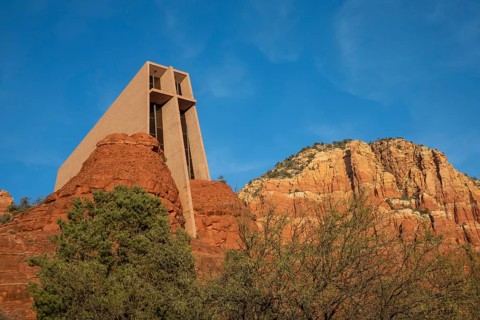Sedona, Arizona - The Chapel of the Holy Cross, a Catholic chapel built into the red rocks of