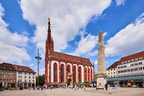 Marienkapelle, chapel, Gothic style, obelisk fountain, fountain, obelisk, musschelkalk, architect