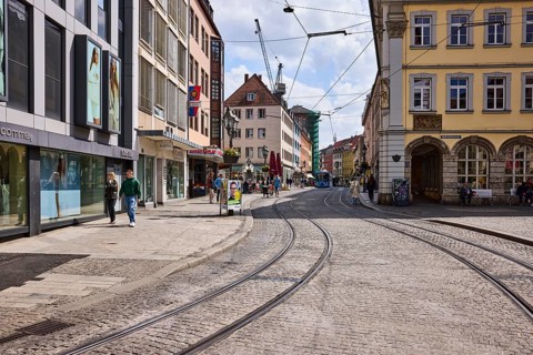City center, general architecture, commercial buildings, shops, shopping, fashion stores, street,