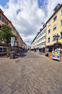 Pedestrian zone, general architecture, houses, residential buildings and commercial buildings,