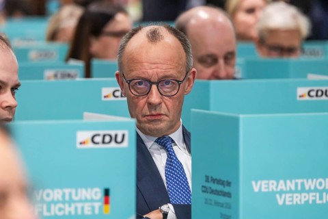 38th Federal Party Congress of the CDU of Germany in Stuttgart. Federal Chancellor Friedrich Merz