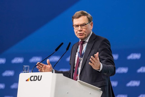 38th Federal Party Congress of the CDU of Germany in Stuttgart. Johann Wadephul, Minister of